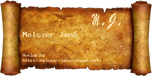 Melczer Jenő névjegykártya